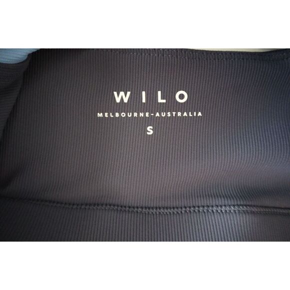 Wilo The Label x Anthropologie Sz S Blue Colorblock Rib Sports Bra & Shorts Set - Picture 5 of 11